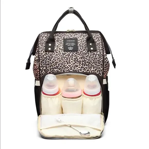 Leopard Baby Diaper Mom Travel Bag Backpack - Picture 5 of 10